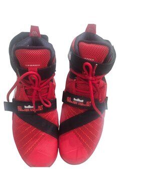 Nike Lebron Soldier 10 Basketball Shoes Red & Black High-Top Mens Sneakers Size